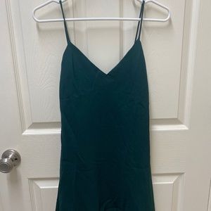 Juniors 90s Green Slip Dress